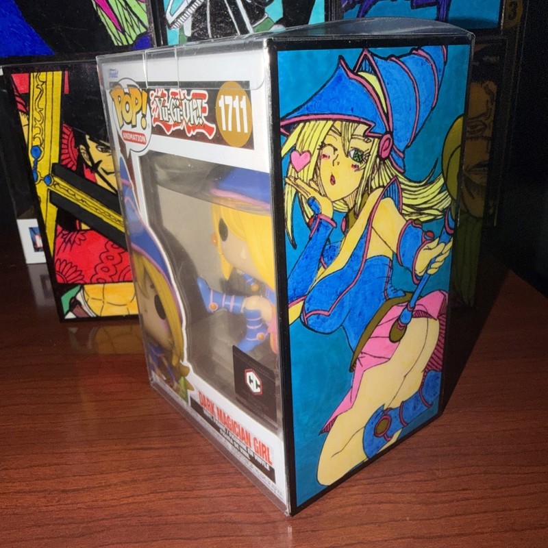 CUSTOM ART Funko Pop! Yu-Gi-Oh! Dark Magician Girl w/Cylinders #1711 ChaliceC.