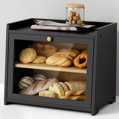 Cookery Brotkasten Holz Mit 2 Etagen Zur Brotaufbewahrung Aus Bambus Bread Box B