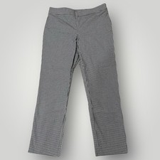 Talbots Chatham Ankle Pants Sz 8 Black White Gingham Mini Check Side Zip 32x28