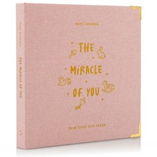 Keepsake Baby Memory Book for Boys and Girls   9.52 x 9.29 inches, Pink