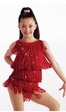 Girls Red Dance Costume Weissman Large Child 15449