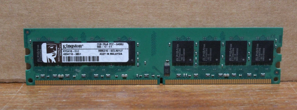 Mémoire RAM Kingston Barrette Mémoire 2Go RAM DDR2 KVR800D2N5/2G Low