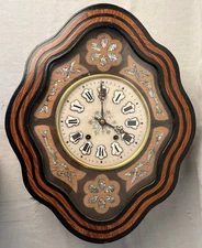 Large French marble dial picture clock @ 1880 Original Oeil de Boeuf Excellent!