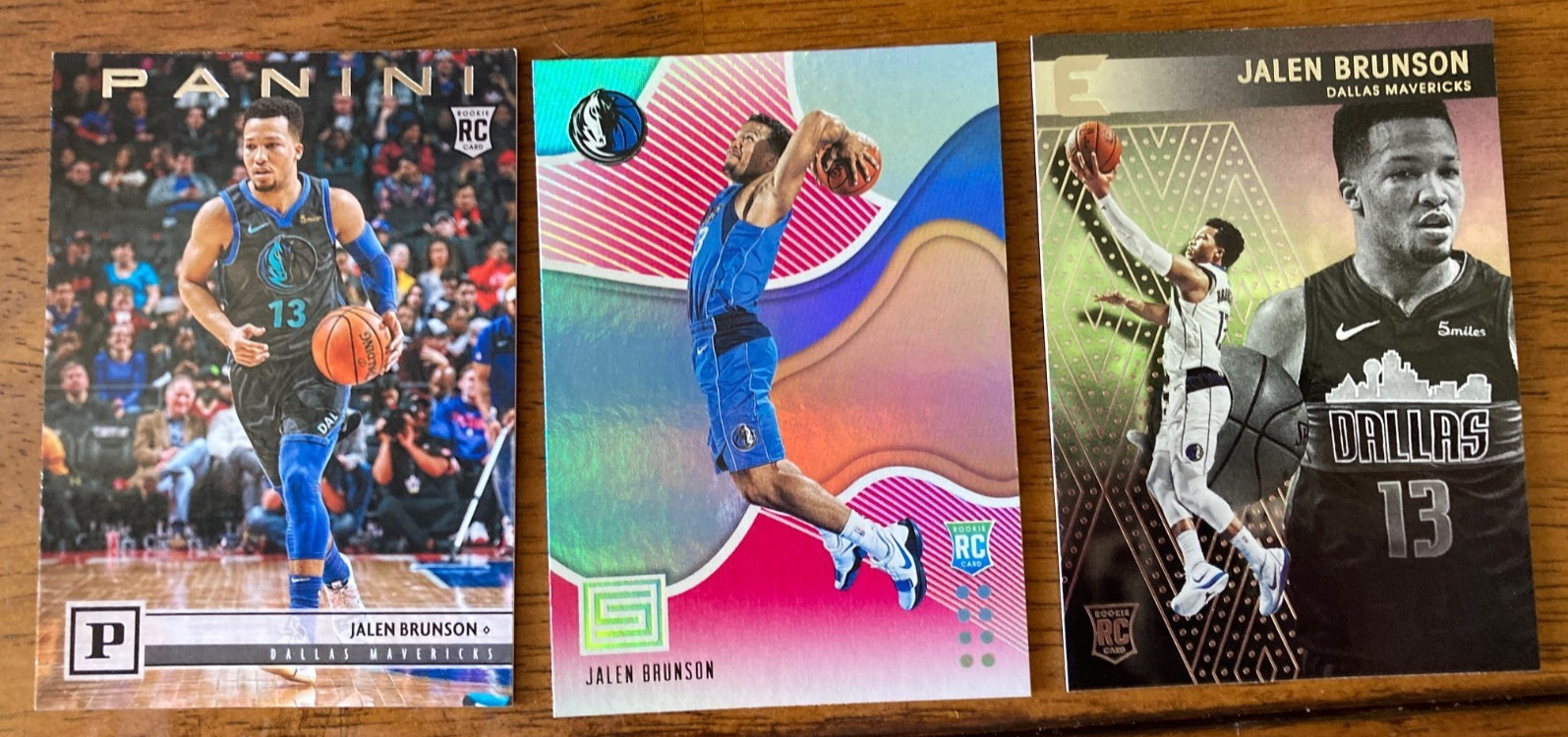 2018-19 Jalen Brunson Chronicles Panini 110, Essentials 213, Status RED 173 SP.