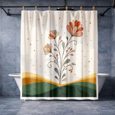 Colorful Floral Hearts Cute Home Decor Shower Curtain 72x72 Polyester