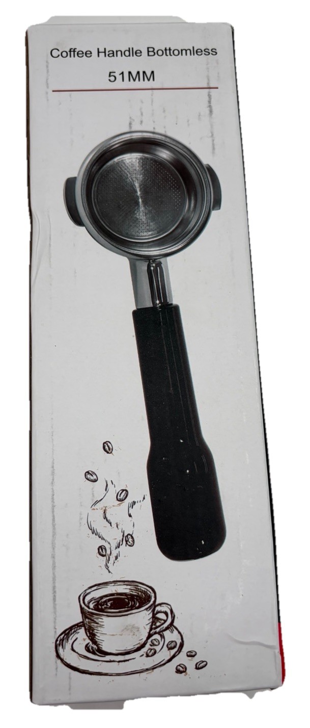 NEW 51mm Bottomless Portafilter 3 Ear for DeLonghi La Specialista Walnut Handle