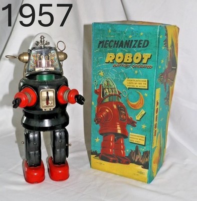 1957 NOMURA MECHANIZED ROBOT ''ROBBY'' VERSION 1 WITH BOX, JAPAN, EARLY AI, WORKS!