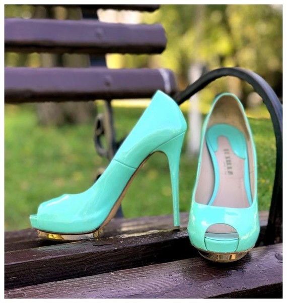 Women Le Silla Heels Turquoise Patent Leather 38