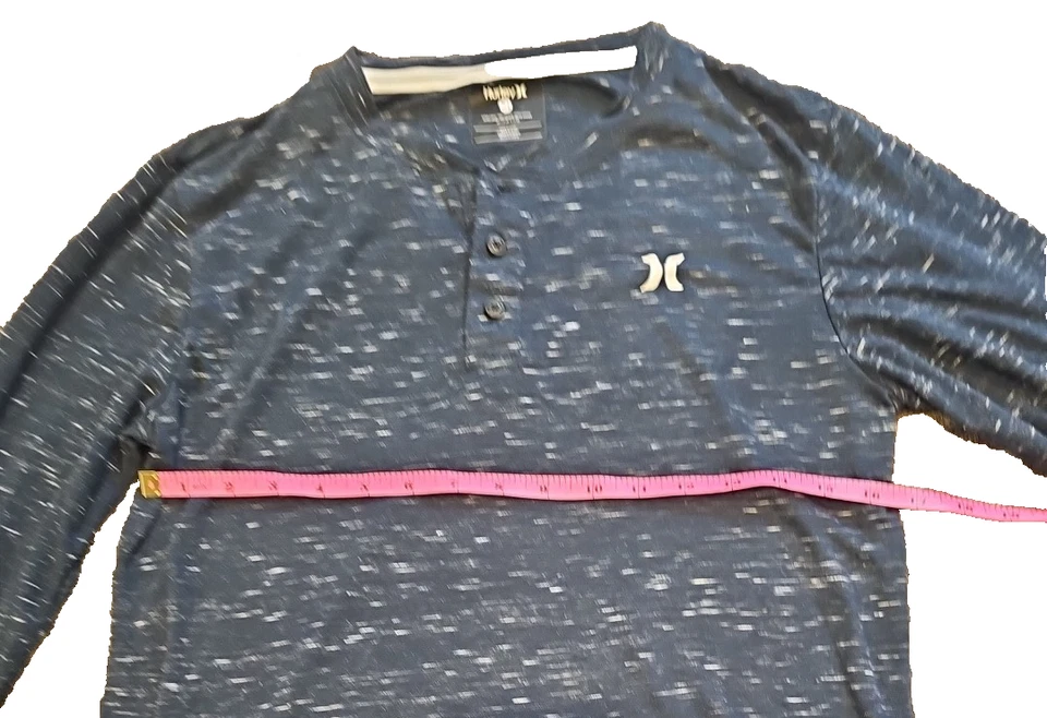 Hurley XL Henley Long Sleeve Shirt Navy Blue Speckled BOYS 13–15 Years - Image 3 of 4