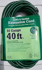 Extension Cord 40 Feet Outdoor Landscape Grounded New