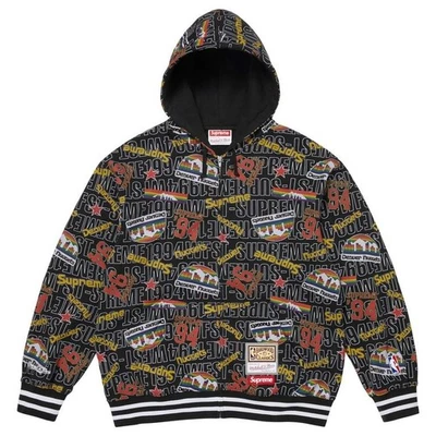 Sweat à capuche zippé Supreme x Mitchell & Ness Teams noir - Photo 1/3