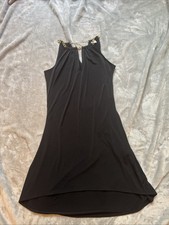 Michael Kors black sleeveless dress with gold chain straps Size XS
