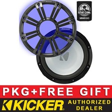 KICKER KMF102 MARINE/BOAT 10" FREEAIR SUBWOOFER SUB 2-OHM W/LED GRILLE CHARCOAL
