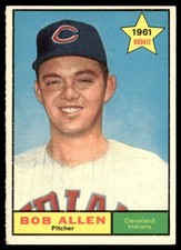 1961 Topps Baseball Card Bob Allen RC Cleveland Indians #452 EX-MT