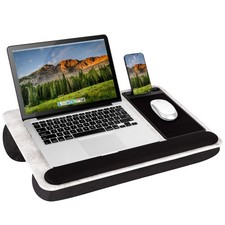 LAPGEAR Pro Laptop Lap Desk with Wrist Rest, Mouse Pad Phone Slot Fits 15.6in
