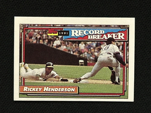 Rickey Henderson [Record Breaker] #2 1992 Topps Micro card
