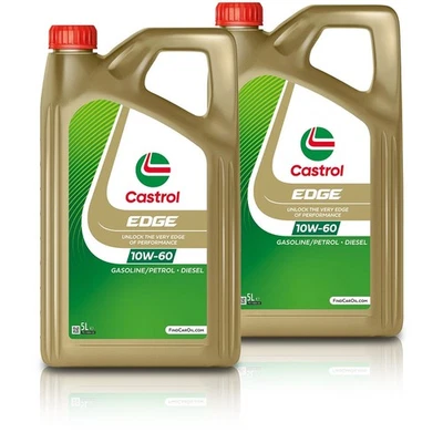 2X 5 L = 10 L CASTROL EDGE FLUID TITANIUM SUPERCAR 10W-60 HUILE ACEA A3/B3 A3/B4 - Photo 1/4