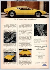 De Tomaso Pantera Italian Supercar Lincoln Mercury Vintage 1972 Advertisement