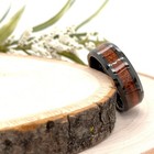 8mm Black Tungsten Carbide Men Band Natural Wood Inlay Ring for Christmas Gifts — photo 4