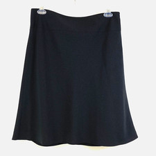 Ann Taylor LOFT Skirt Womens 12 Fully Lined Black Patterned Side Zip Made in USA