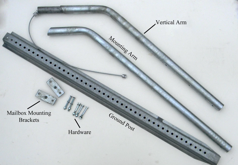 Snowplow and vandal resistant, 48" long arm, rotating mailbox post system. - Image 3 of 4
