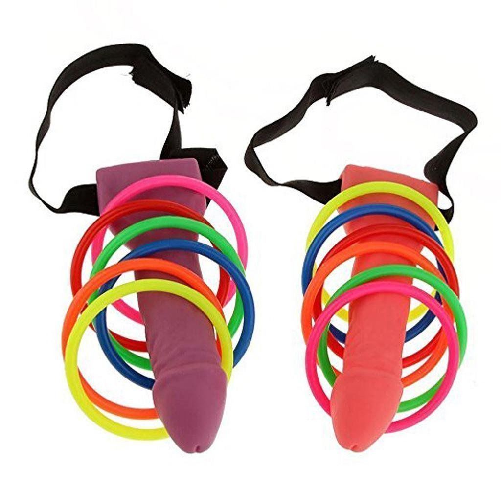 2 Set Dick Head Hoopla Hen Do Stag Party Game Willy Ring Toss Heads Bride  To Be | eBay