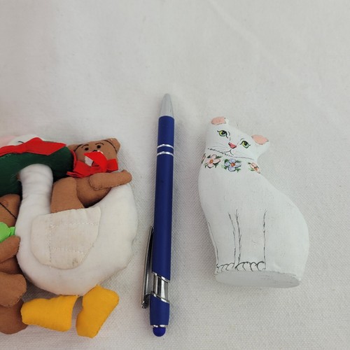 6 Vintage Weihnachtsschmuck Hase Katze Engel Clown Bär & 2 Pier One Puppen - Bild 20 von 23