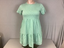 NWT Gap Ladies Size Medium Short Sleeve Granite Green Tiered Dress