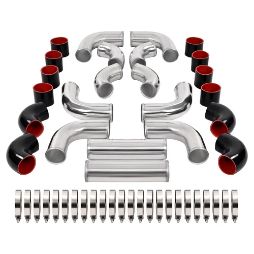  12PCS Universal Aluminum 3" Inch Intercooler Piping Kit w/Coupler and T-Clamps - Picture 11 of 11