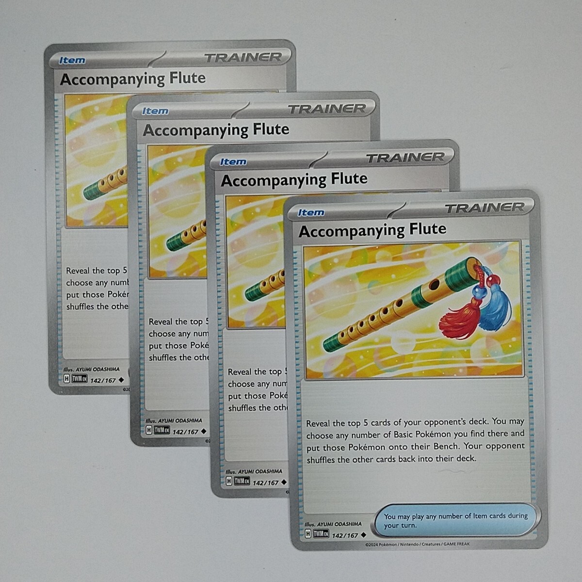 Accompanying Flute 142/167 x4 Trainer Playset Pokemon S&V Twilight Masquerade 4x