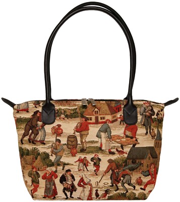 BELGISCHER GOBELIN MALTA STIL TASCHE 36 CM X 24 CM, BRUEGEL BRUEGHEL SZENE 10215