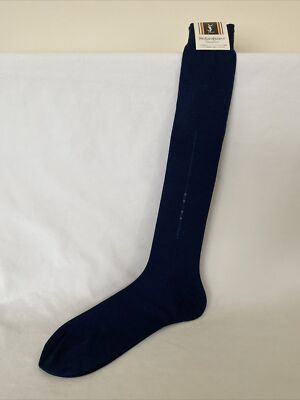 YSL Yves Saint Laurent MEN'S KNEE HIGH NAVY SOCKS Made in Japan