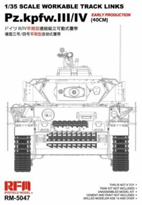 RYEFIELD MODEL RFM RM-5047 1/35 Workable Track for Pz.kpfw.III/IV Early (40cm)