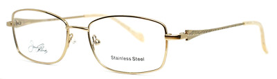JOAN COLLINS 9867 Gold Womens Rectangle Full Rim Eyeglasses 54-17-140 B:34