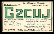 QSL Card Radio UK G2CUJ Eland Road London SW11 1948 John B Jones ≠ W032