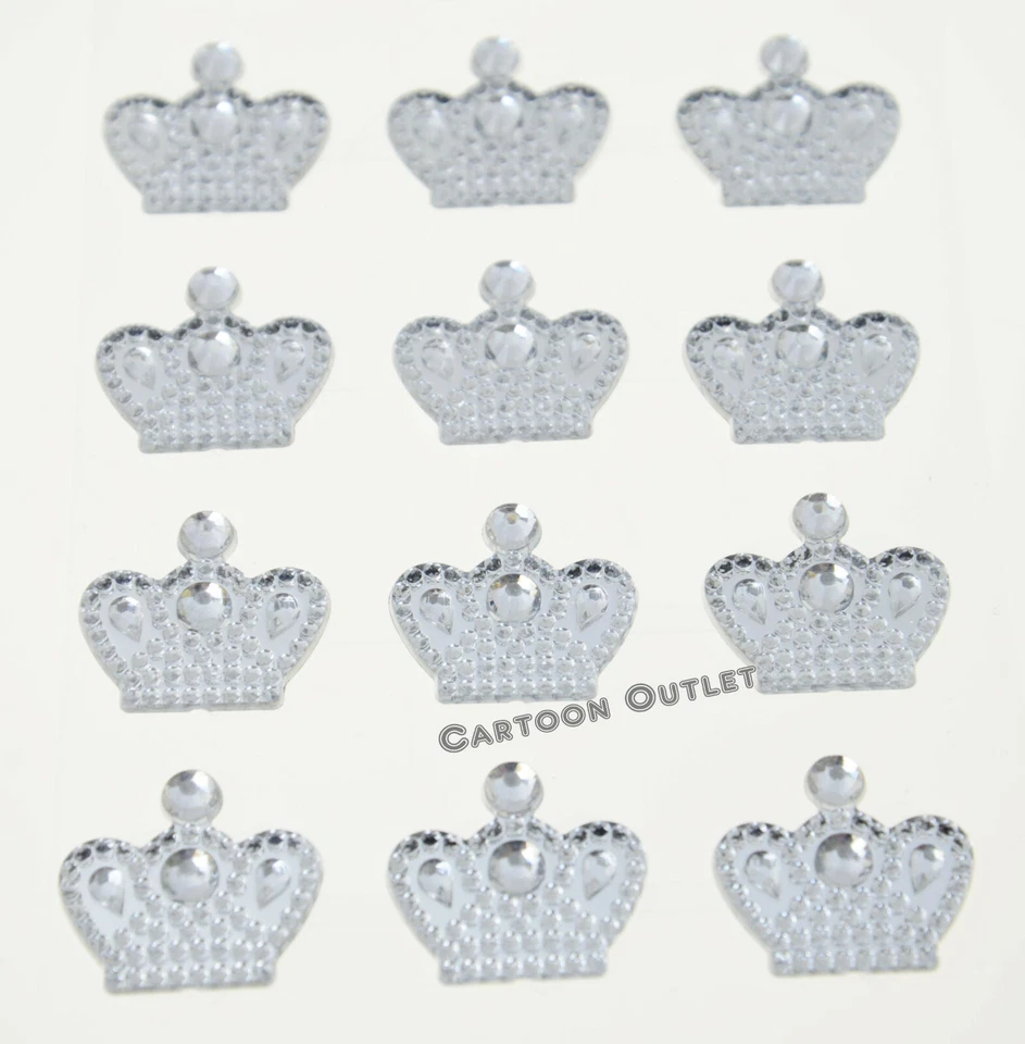 PLATA CORONA PRINCESA PRÍNCIPE SUMINISTROS FIESTA PEGATINAS BABY SHOWER DECORACIÓN BODA Foto 2 de 4