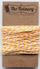 MARIGOLD Stripe Baker's Twine  Natural Crafting Card Making Ribbon Orange Peach