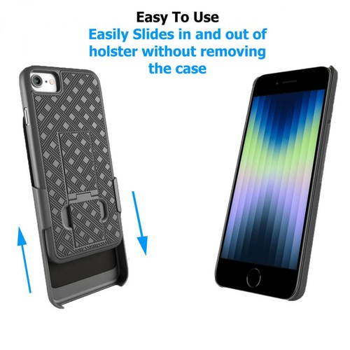 PARA IPHONE 7/8/SE FUNDA CINTURÓN CLIP FUNDA GIRATORIA SOPORTE ARMADURA COMBO - Imagen 4 de 6