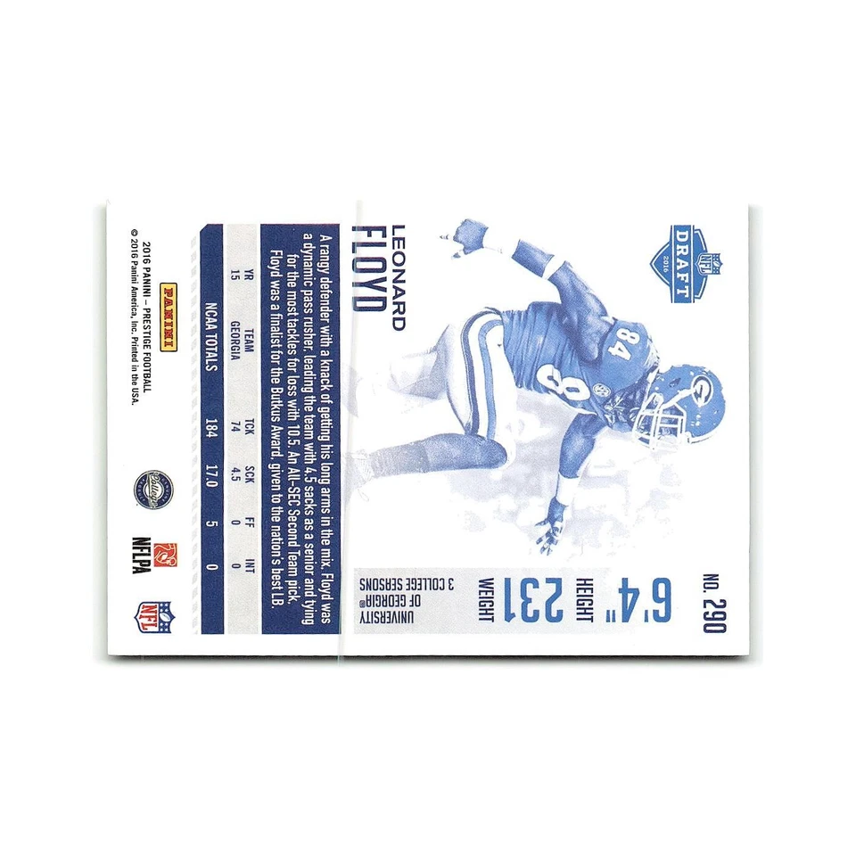 Leonard Floyd Rookie 2016 Panini Prestige #290 Chicago Bears Football Card NM - Image 2 of 3