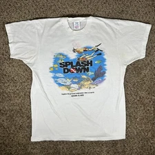Vintage 80s Splash Down Bahama Island Shirt XL Nature Art Sea Fish Disney
