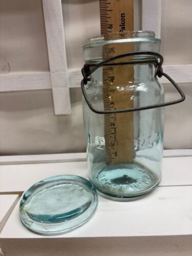 Vintage LEOTRIC Pint Obstglas mit Deckel & Bügelverschluss ~ Patent Nr. 43288 ~ - Bild 5 von 7