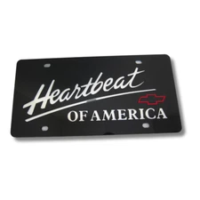 Chevrolet Heartbeat Of America Matte Black License Plate Official Licensed