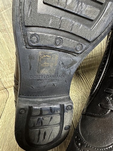 BOTAS DE CUERO PARA HOMBRE DOLCE & GABBANA TOTALMENTE NUEVAS GENUINAS £650 TOBILLO 6.5uk NEGRAS - Imagen 9 de 12
