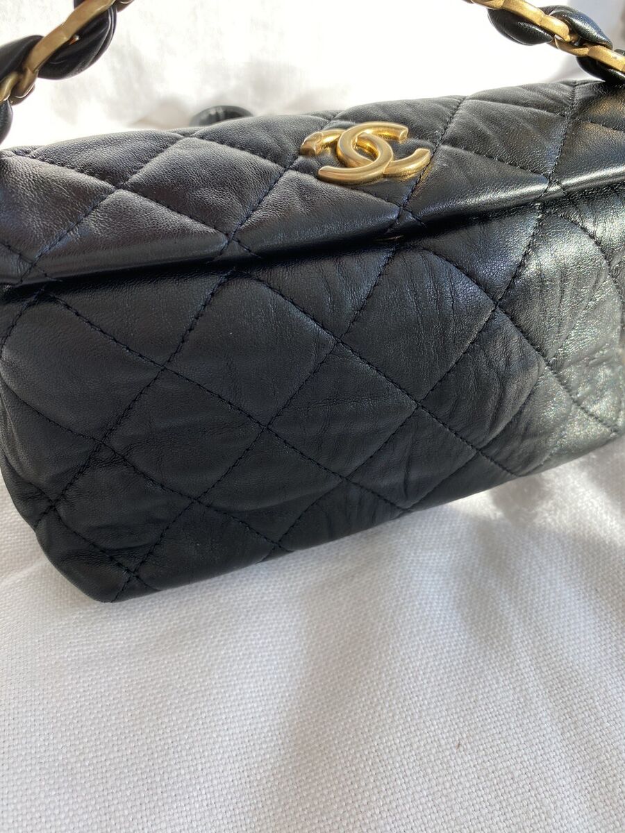 Chanel CC Link Hobo Quilted Crumpled Lambskin Small Black | eBay Chanel CC Link Hobo Quilted Crumpled Lambskin Small Black | eBay