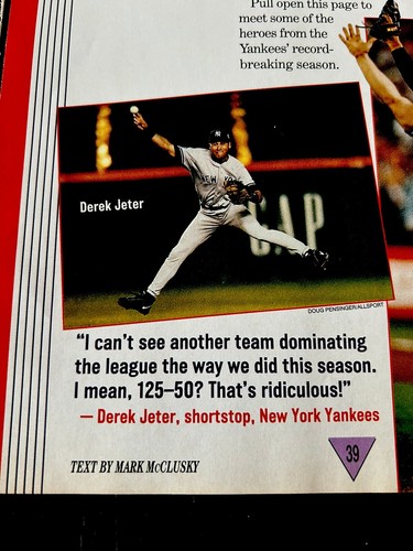NEW YORK YANKEES RARE 1998 WORLD SERIES POSTER SI FOR KIDS DEREK JETER - Picture 5 of 5