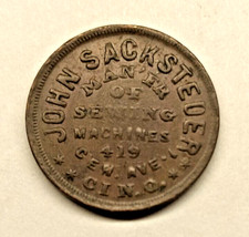 1863 John Sacksteder Sewing Machines Cincinnati, Ohio R3 VF OH165FC-1a