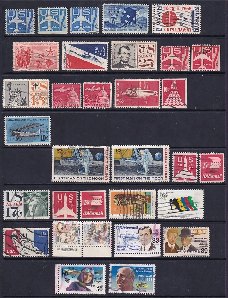 ESTATE REMNANTS - AIR MAIL COLLECTION USED US #C7 C129 CV$32.25 - Image 3 of 3