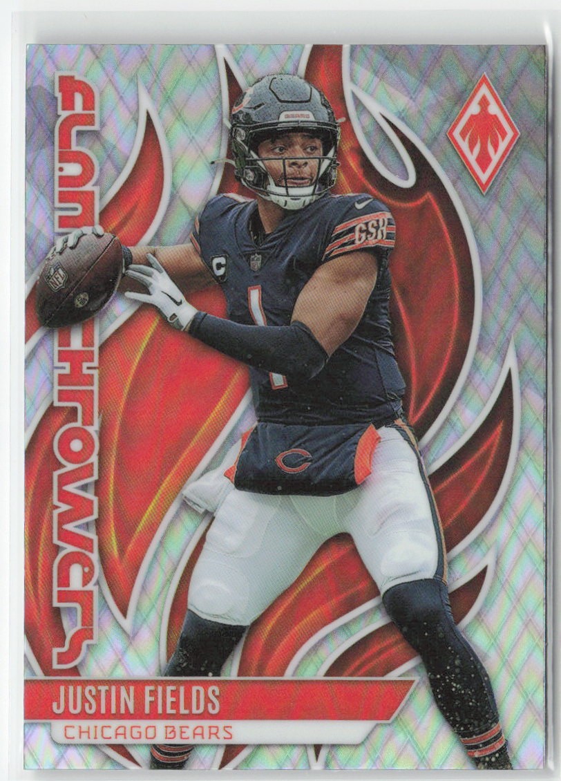 2023 Panini Phoenix #FLA-3 Justin Fields Flame Throwers Silver Seismic
