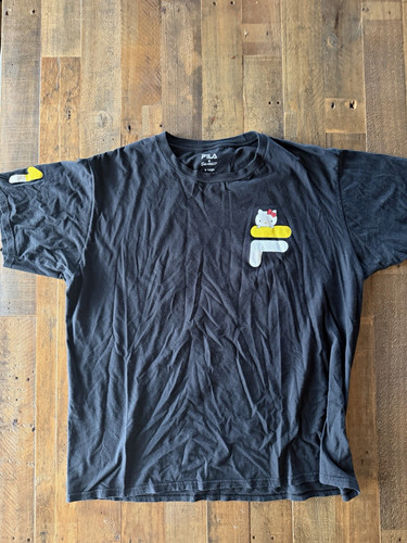 FILA x Sanrio Hello Kitty Team FILA Black Graphic Crew Neck T-Shirt XL