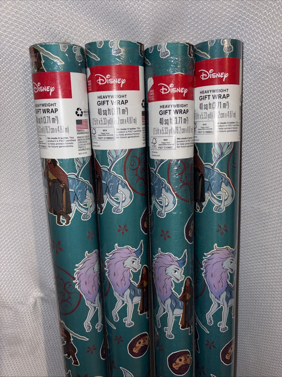 Heavyweight Gift Wrap Raya And The Last Dragon 4 Rolls